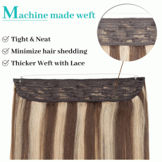 Hair Extensions Human Hair Thick Balayage Secret Wire Hair Extensions with Adjustable Headband 22