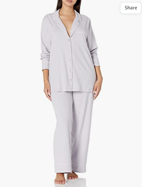 Women's Cotton Modal Long-Sleeve Shirt and Full-Length Bottom Pajama Set