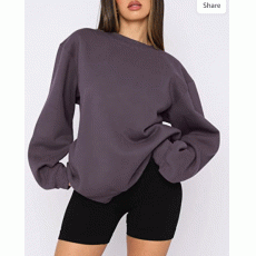 Women's Oversized Crewneck Long Sleeve Sweatshirts Casual Solid Pullover Sweatshirt Tops Shirts