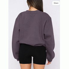 Women's Oversized Crewneck Long Sleeve Sweatshirts Casual Solid Pullover Sweatshirt Tops Shirts