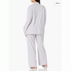 Women's Cotton Modal Long-Sleeve Shirt and Full-Length Bottom Pajama Set