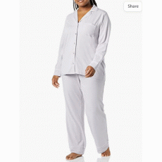 Women's Cotton Modal Long-Sleeve Shirt and Full-Length Bottom Pajama Set